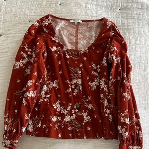Madewell Corduroy Floral Top - Small